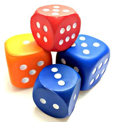 Stress Ball Large Dice with White Dots