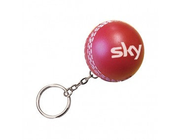 Cricket Ball Logo Imprinted Stress Keyrings